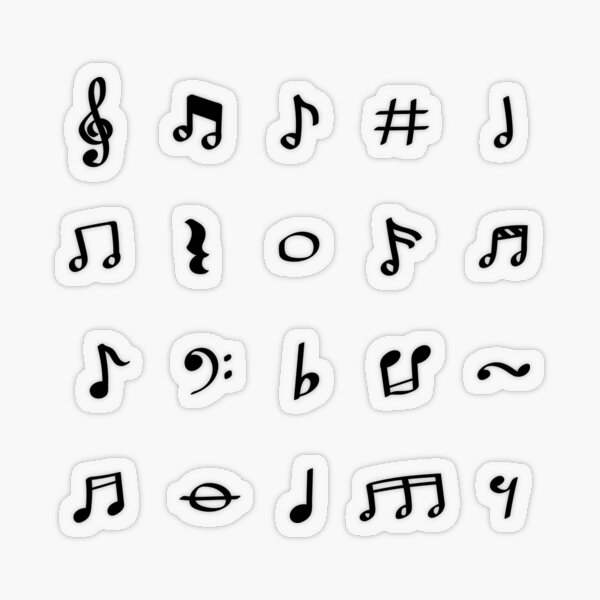 Item preview, Kawaii Cute Simple Black And White Music Notes Pack designed and sold by VintagePathway.