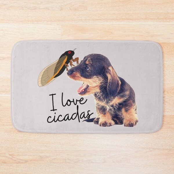Item preview, Cute Duchshund Dog Loves Cicada Bug designed and sold by Schka.