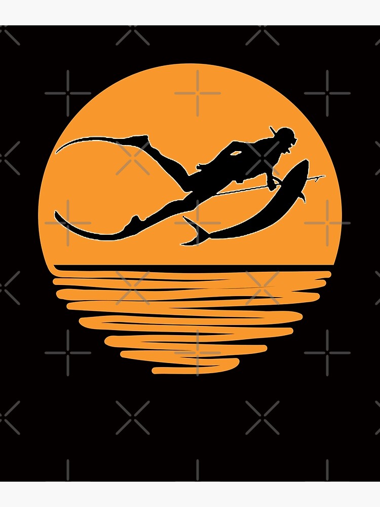 Discover Sunset Spearfishing desgain Premium Matte Vertical Poster