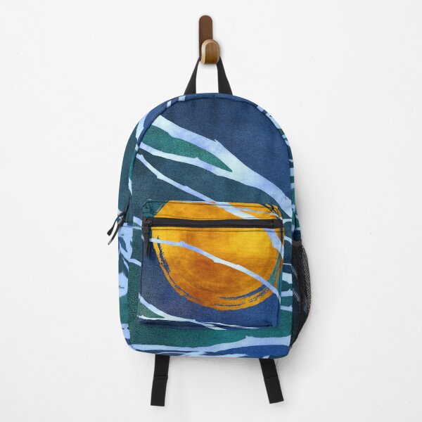 Item preview, Abstract Glittering Branches on Blue Sky and Yellow Moon I designed and sold by © Maya Lavda || wocado.