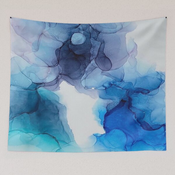 Item preview, Color Explosion 18 - Alcohol Ink Art Blue Lagoon  designed and sold by ApArtPaintings.