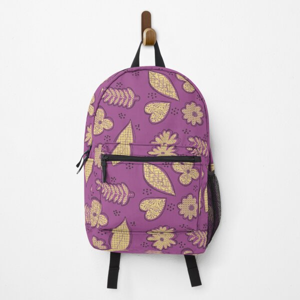 Item preview, Floral Pattern Mustard Yellow and Purple designed and sold by Playful Pixel Designs.