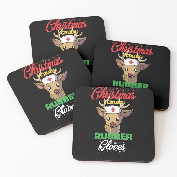 Item preview, Christmas Scrubs Rubber Gloves for Nurses designed and sold by MakeGoodChoices.