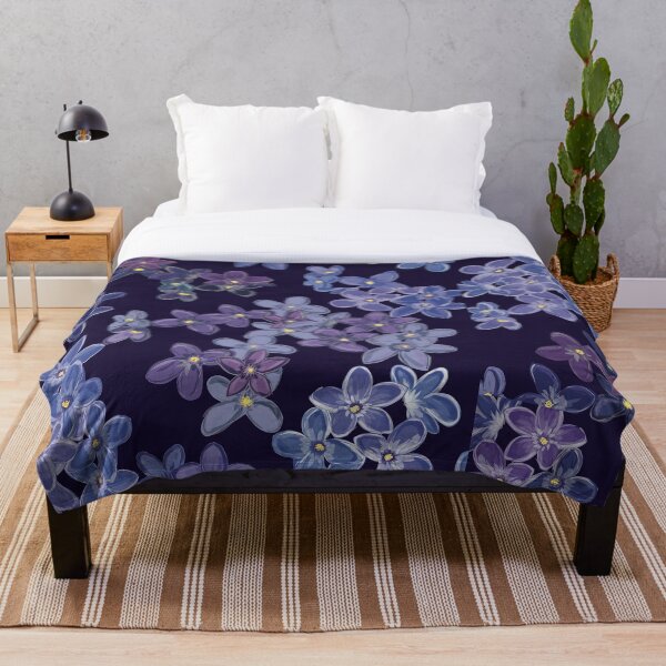 Item preview, Dark blue floral pattern lilac lilac designed and sold by Luaillustration.