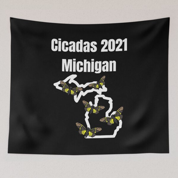 Item preview, Cicadas 2021 Michigan Map designed and sold by Schka.