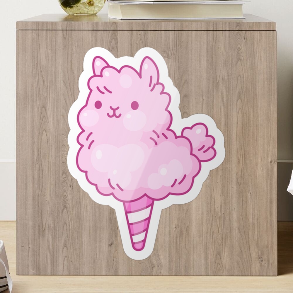 Cotton Candy Llama Sticker for Sale by DIBUJOS2021