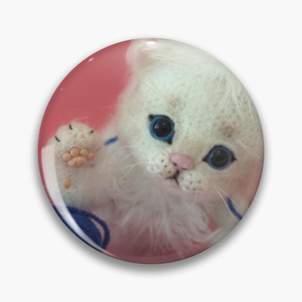 Item preview, Cute white kitten with blue ball designed and sold by olena2552.