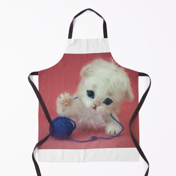 Item preview, Cute white kitten with blue ball designed and sold by olena2552.