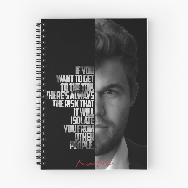 Item preview, Black and white Magnus Carlsen quote. designed and sold by Enea Kelo.