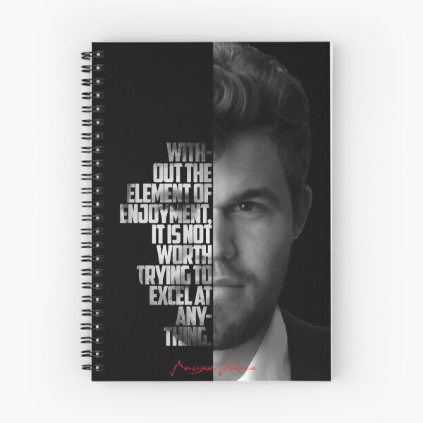 Item preview, Black and white Magnus Carlsen quote. designed and sold by Enea Kelo.