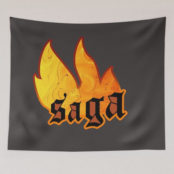 Item preview, Volcano fire and saga text. designed and sold by Luckydragon17.