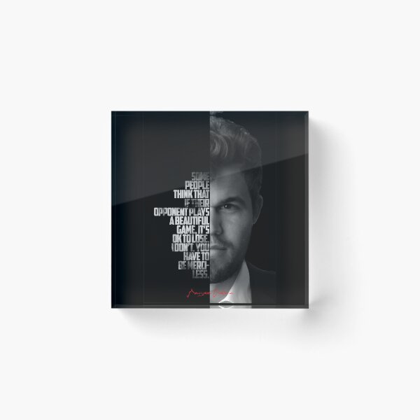 Item preview, Black and white Magnus Carlsen quote. designed and sold by Enea Kelo.