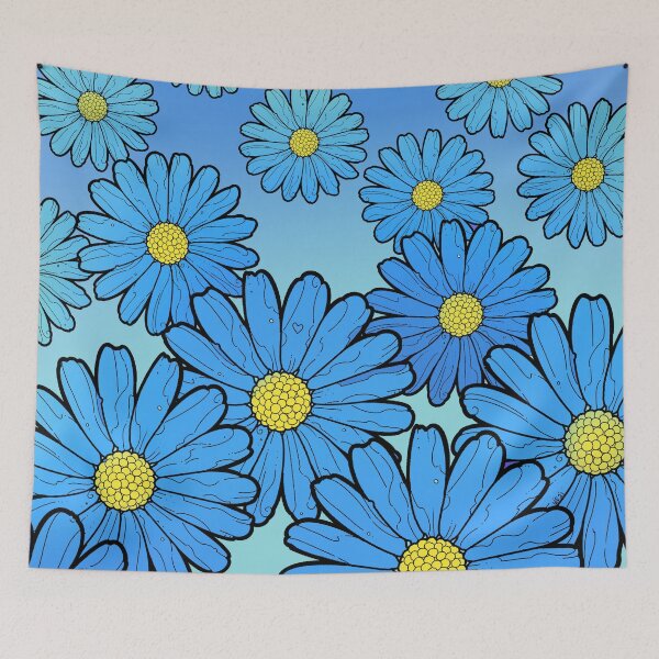 Item preview, blue felicia marguerite flowers designed and sold by weilertsen.