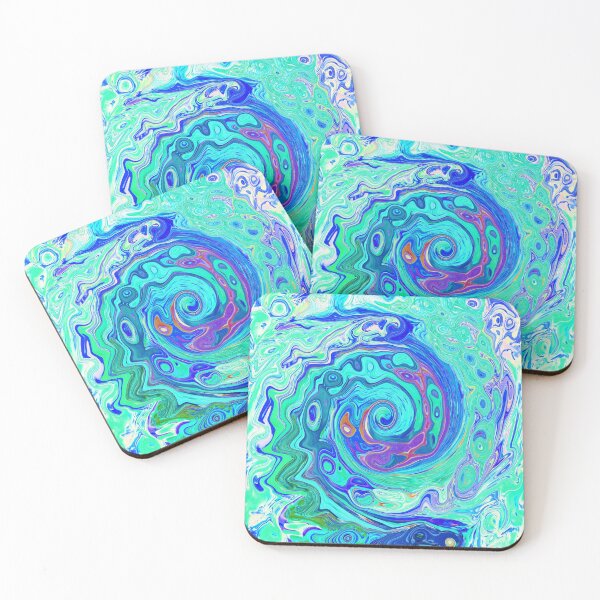 Item preview, Groovy Abstract Ocean Blue and Green Liquid Swirl designed and sold by myrubiogarden.