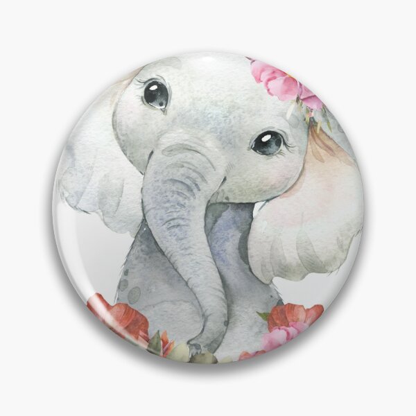 Item preview, Watercolor Elephant, Safari Animals, Jungle, Kids Pilow designed and sold by Dzhenka-Balimez.