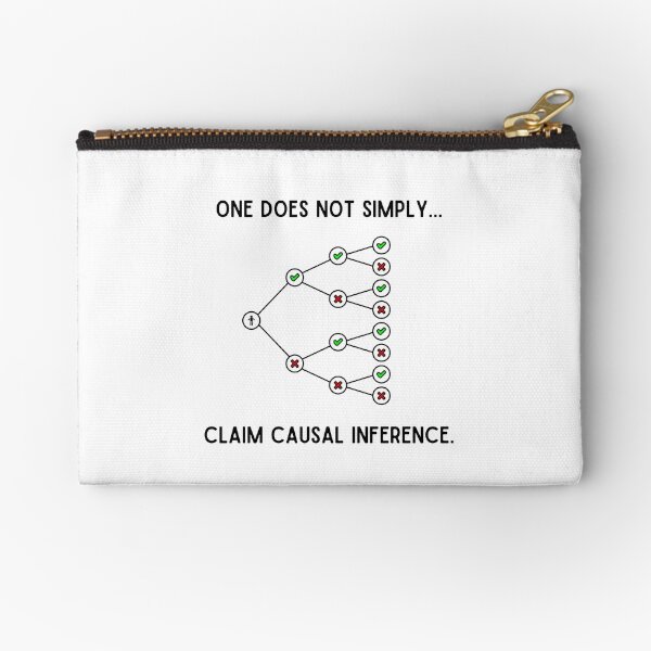 causal inference, economics, academia Zipper Pouch