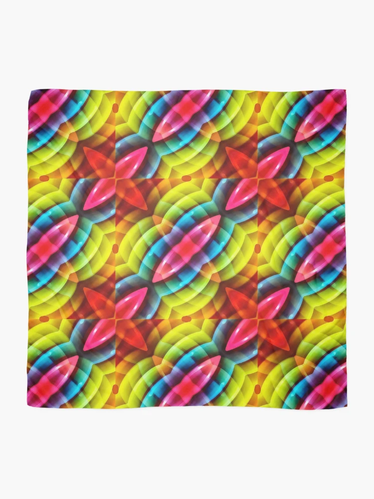 Thumbnail 2 of 3, Scarf, Multicolored Abstract Pattern Print designed and sold by DFLC Prints.