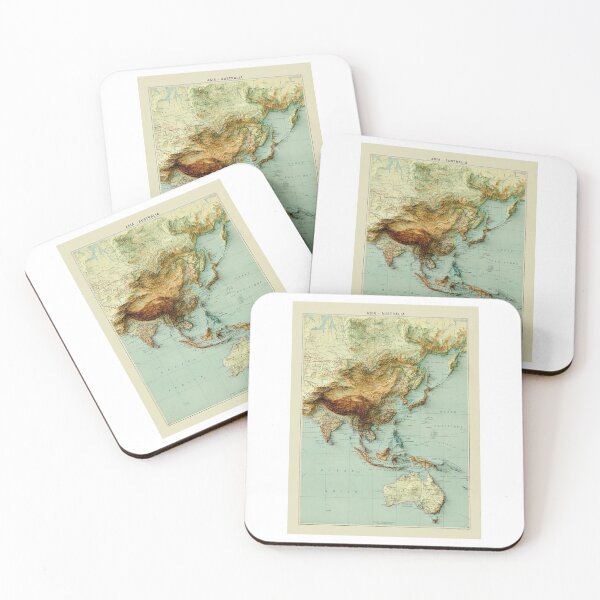 Item preview, 1939 Asia Australia Relief Map 3D digitally-rendered designed and sold by ThinkAboutMaps.