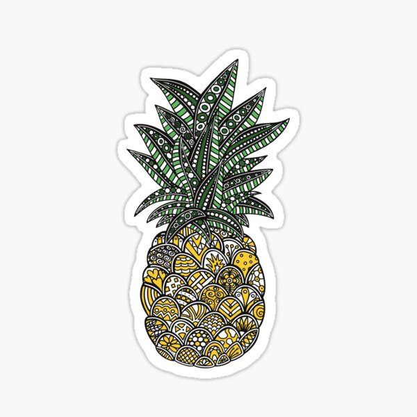Funky Yellow Pineapple Sticker