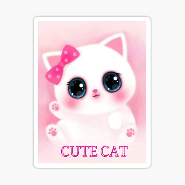 Lovely pink cat Sticker