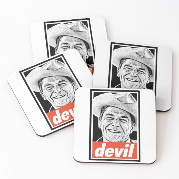Item preview, Ronald Regan is the Devil - OBEY style designed and sold by KBwiththeTees.