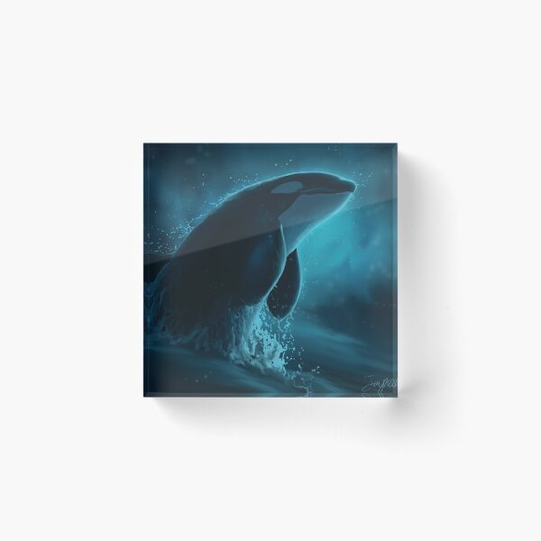 Surreal Cetacean, Killer Whale Art Acrylic Block