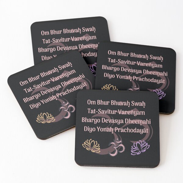 Item preview, Gayatri Mantra, Om symbol, Lotusflowers illustraion designed and sold by Spiritualish.