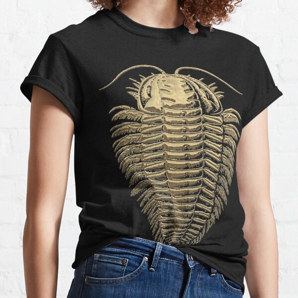 Aperçu de l'œuvre Registre fossile - Trilobite doré sur fond noir #1 créée et vendue par Serge Averbukh Art Studio.