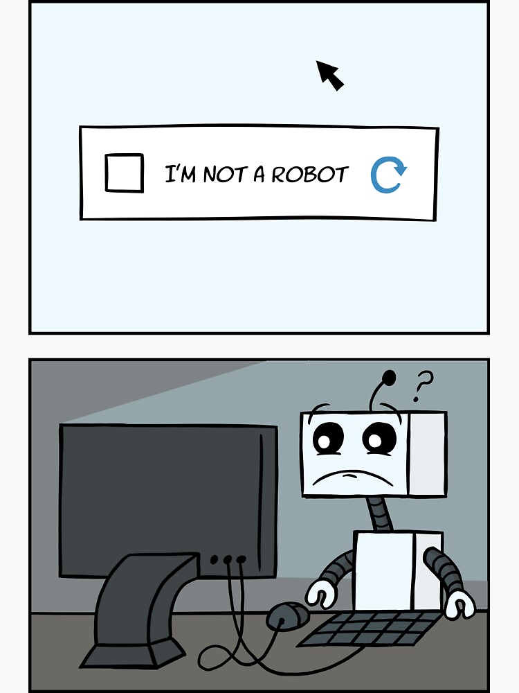 Thumbnail 3 of 3, Sticker, I'm Not a Robot designed and sold by captainscifiart.