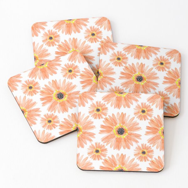Item preview, Modern Orange Watercolor Gerbera Daisies designed and sold by serafineaandd.