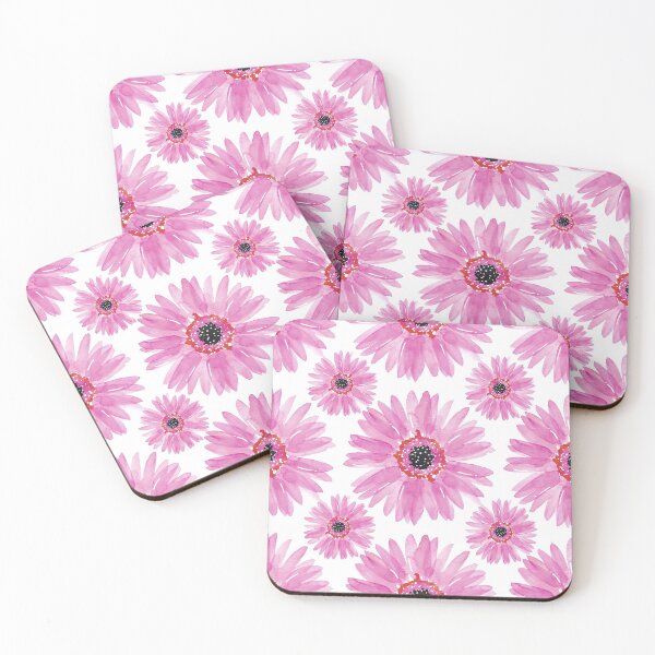 Item preview, Modern Pink Watercolor Gerbera Daisies  designed and sold by serafineaandd.