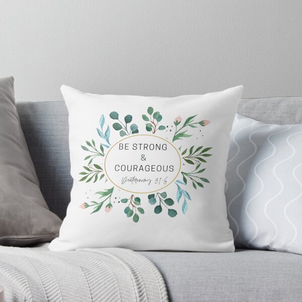 Item preview, Be strong and courageous Watercolor Floral Flower Design designed and sold by missionbear.