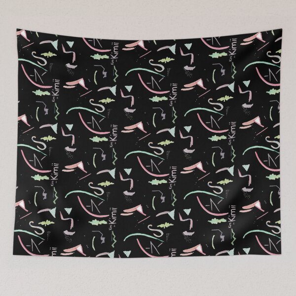 Item preview, abstract colorful watercolors on black background designed and sold by kiminkimii.