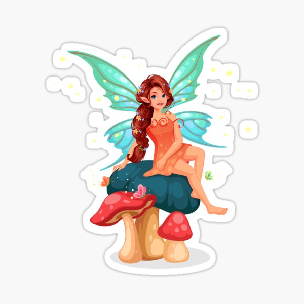 Cute beautiful little fairy Sticker