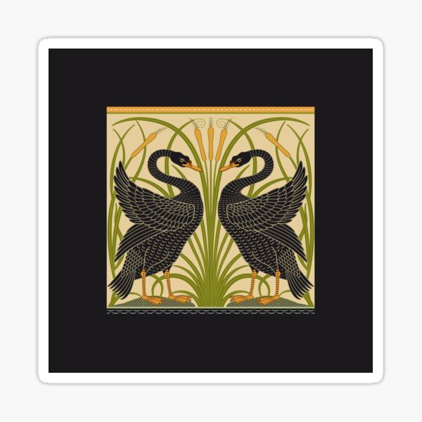 William Morris Black Swans Sticker