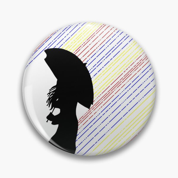 Item preview, Chica de color primario de pie en la silueta de lluvia, arte de paraguas designed and sold by BlueBoarCrafts.