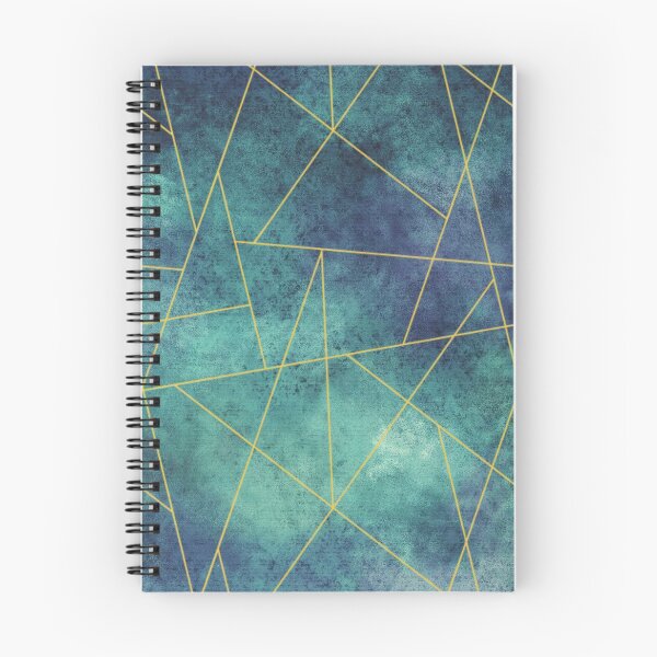 Item preview, Gradient Blue Green with Gold Geometric Pattern designed and sold by StellaLily.