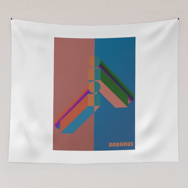 Item preview, Bauhaus - Retro / Art Deco architecture discipline from Berlin, Germany - Available in posters, etc - Rust Navy Beams on White designed and sold by crazycollective.