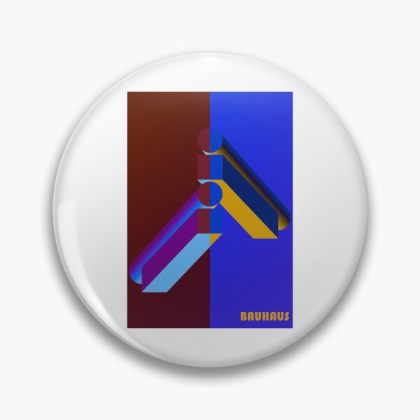 Item preview, Bauhaus - Retro / Art Deco architecture discipline from Berlin, Germany - Available in posters, etc - Brown Blue Beams on White designed and sold by crazycollective.