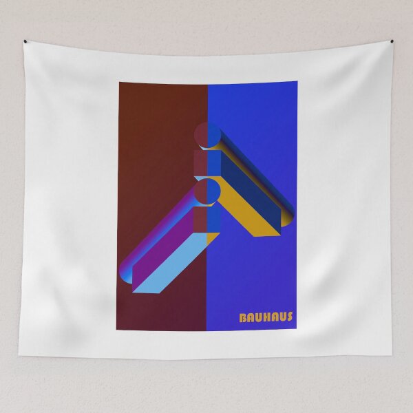 Item preview, Bauhaus - Retro / Art Deco architecture discipline from Berlin, Germany - Available in posters, etc - Brown Blue Beams on White designed and sold by crazycollective.