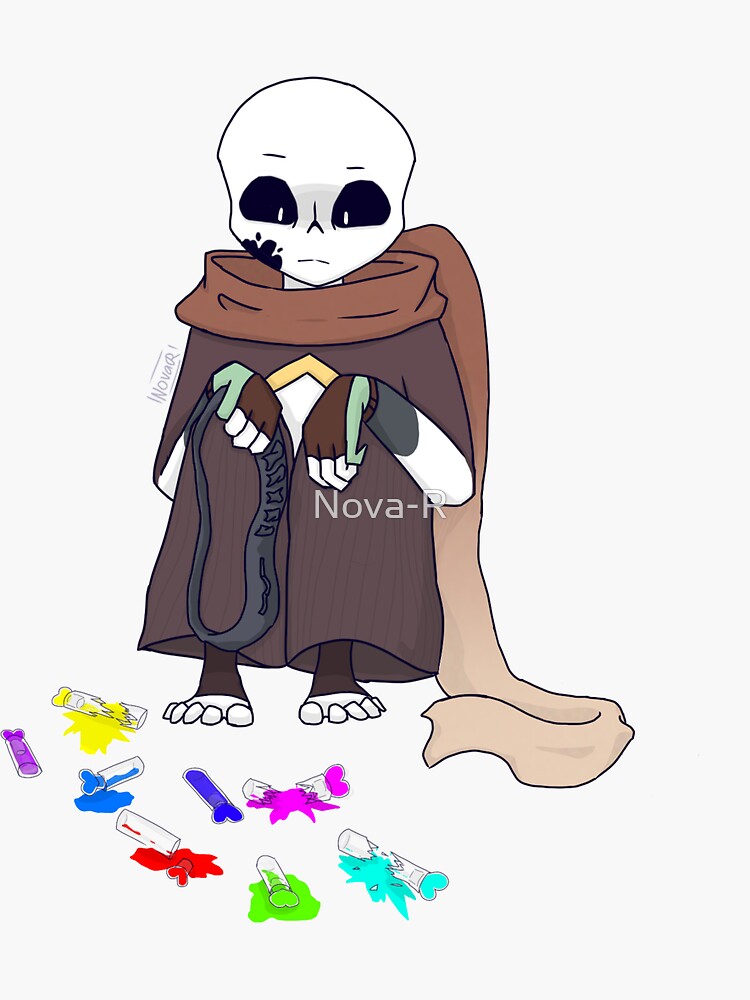 Nightmare sans, *sips judgingly* Sticker for Sale by Nova-R