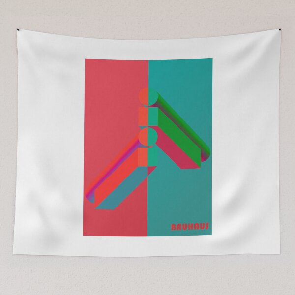Item preview, Bauhaus - Retro / Art Deco architecture discipline from Berlin, Germany - Available in posters, etc. Bauhaus - Pink Green Beams on White designed and sold by crazycollective.