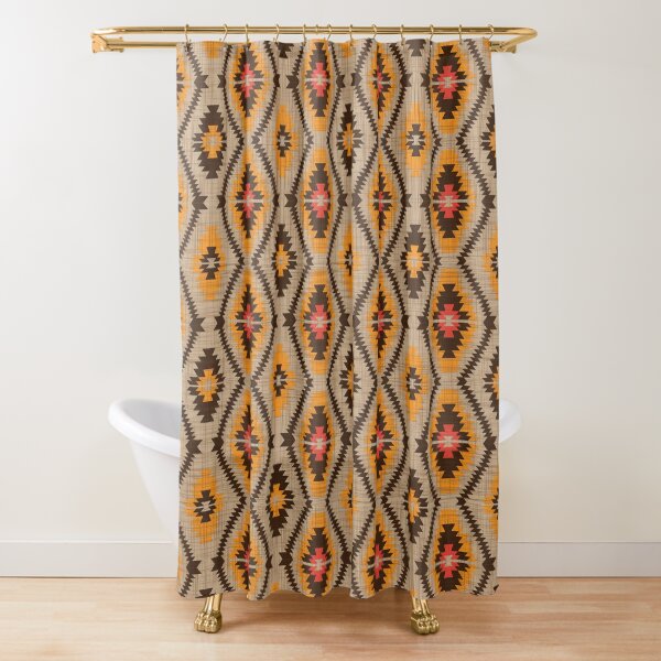 Orange Saddle Blanket Shower Curtain