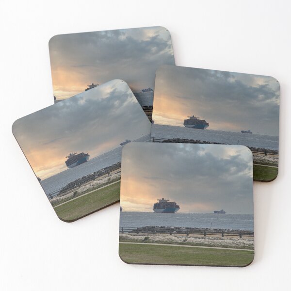 Item preview, Inbound Freighters Thimble Shoals Channel designed and sold by ShorelineImages.