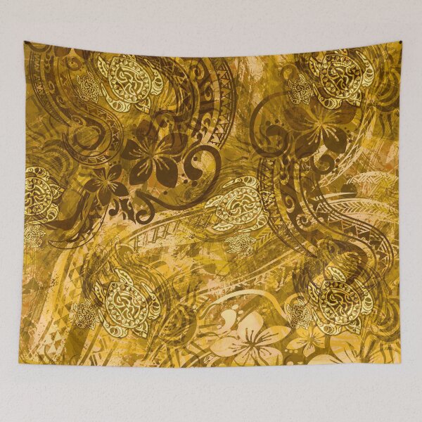 Item preview, Polynesian - Hawaiian Golden Tribal Summer Print designed and sold by sunnthreads.