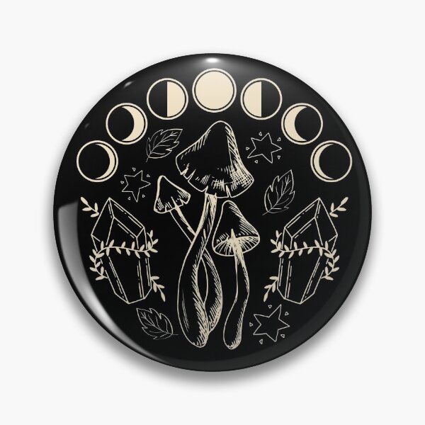 Item preview, Goblincore Aesthetic Mushroom Moon Phases, Cottagecore Crystals designed and sold by FOGODesigns.