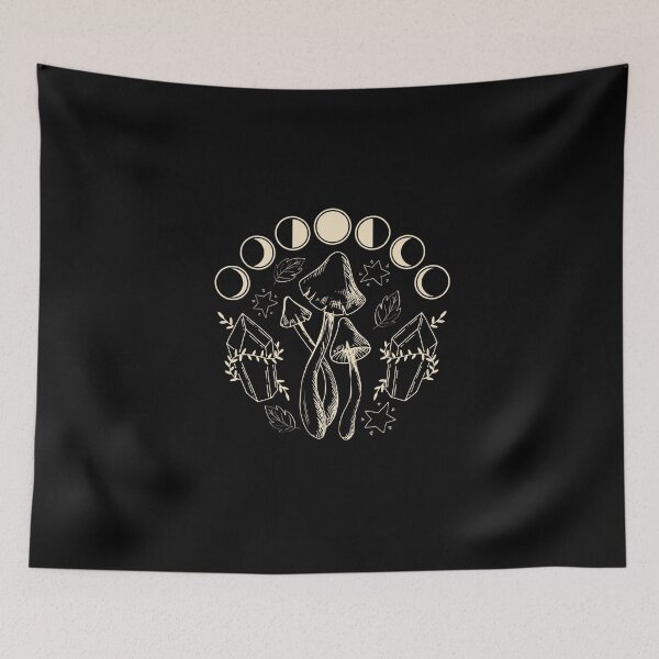 Item preview, Goblincore Aesthetic Mushroom Moon Phases, Cottagecore Crystals designed and sold by FOGODesigns.