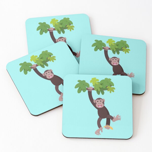 Item preview, Cute chimpanzee in jungle hanging cartoon designed and sold by FrogFactory.