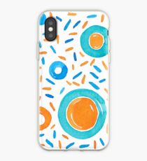 Watercolors brushstrokes in circles and shapes iPhone Case