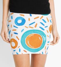 Watercolors brushstrokes in circles and shapes Mini Skirt